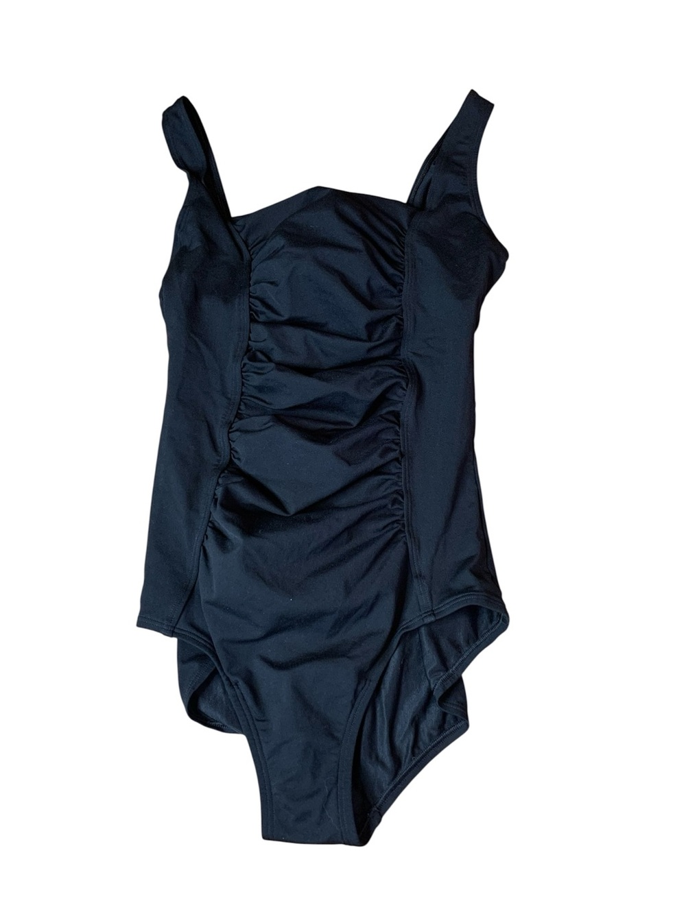 Speedo Black Ruched One-Piece Swimsuit Size 12